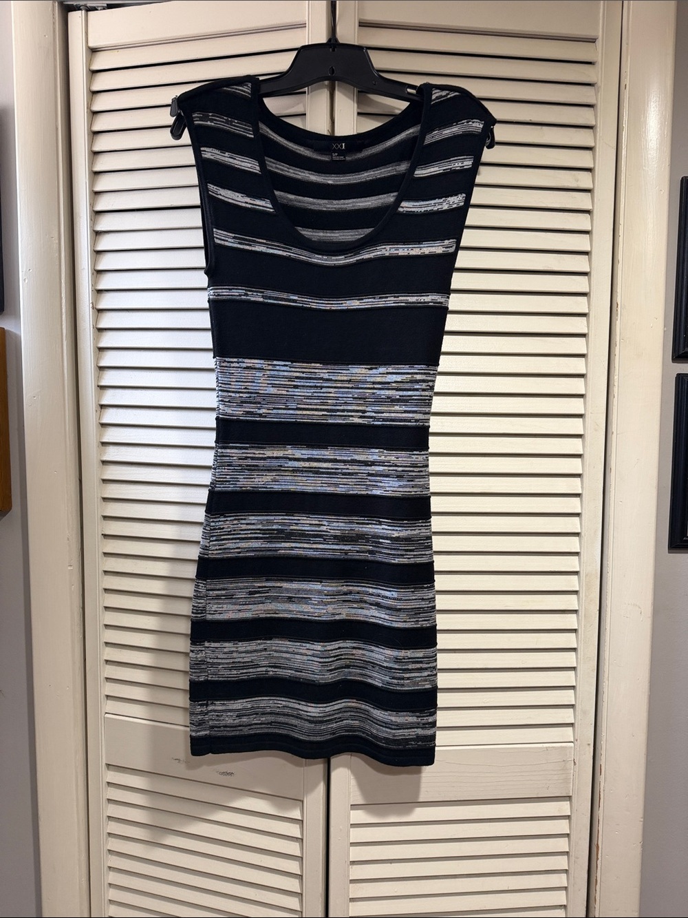 Forever 21 Black Dress with grey Stripes